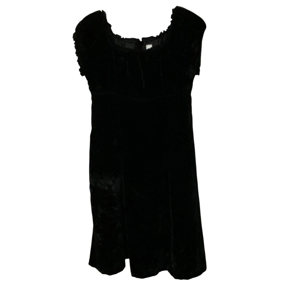 Girls Black Velvet Twirl Dress M Empire Waist Holiday Christmas Event Party